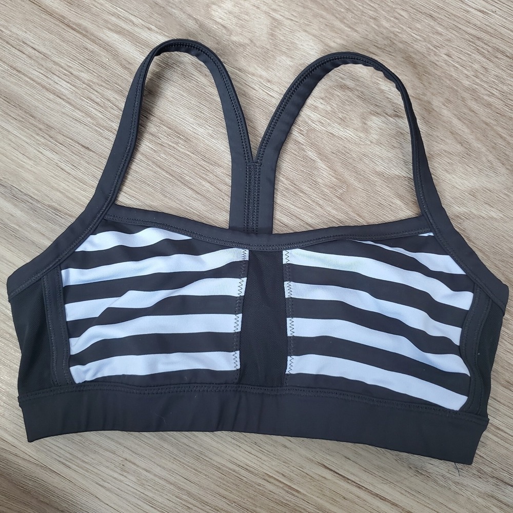 Lululemon Sports Bra Size 6 Womens Purple Black Striped